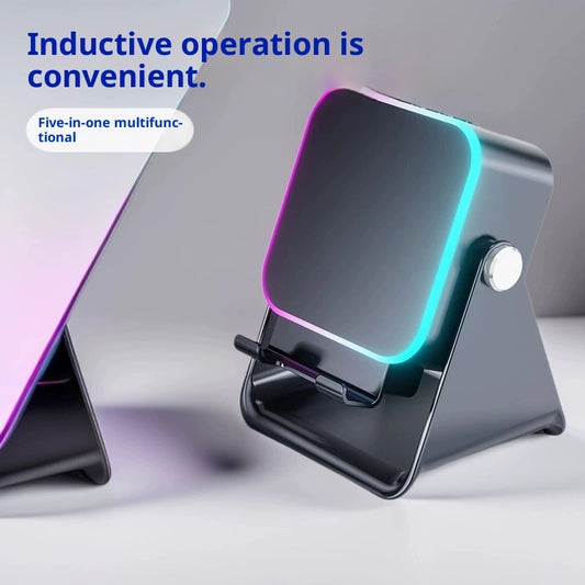 Ferron Induction Speaker — 5-in-1 Wireless Speaker, Phone Stand & RGB Mood Light