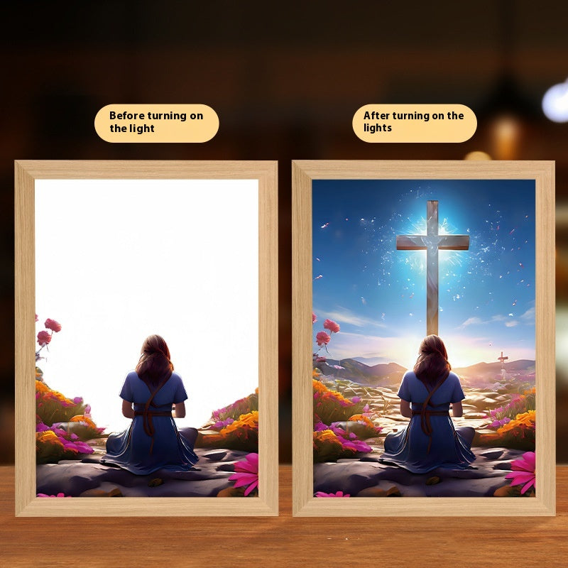 Ferron Glory Glow Art — LED Jesus Light Painting Wall Decor