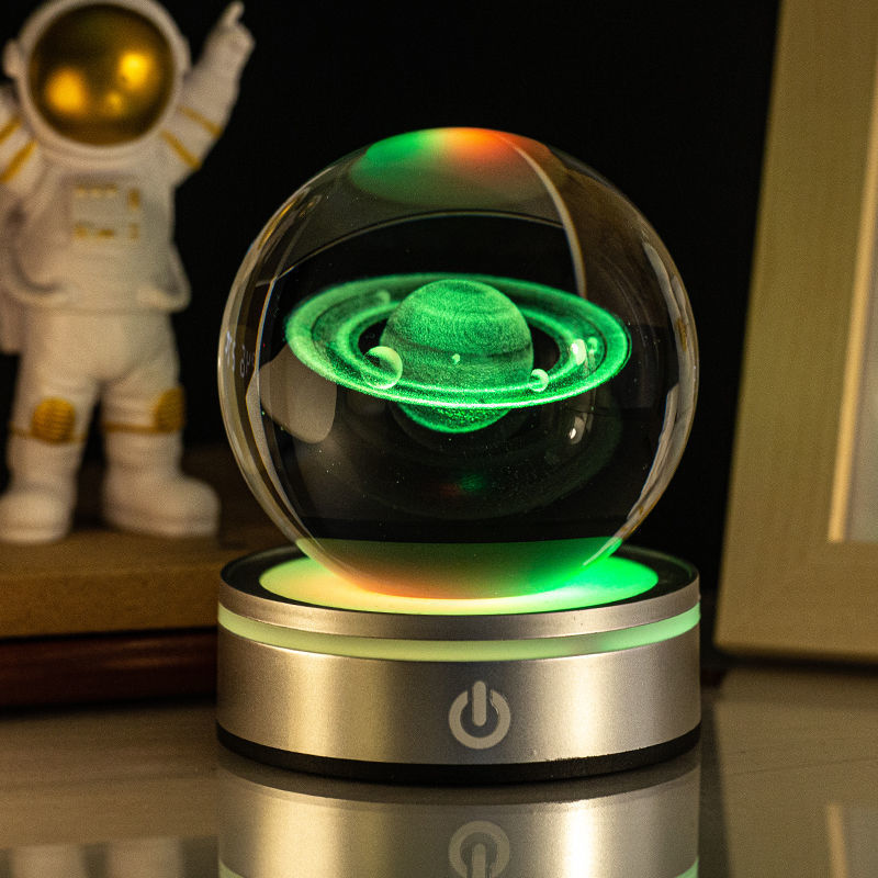 Ferron Cosmos Pro — 8cm 3D Crystal Ball Night Light with Color Base