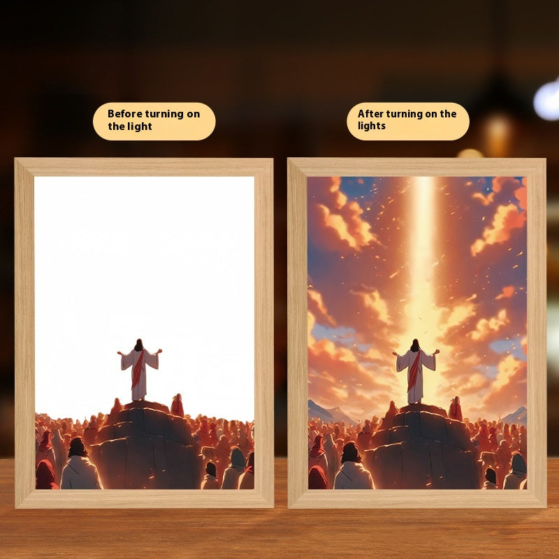 Ferron Glory Glow Art — LED Jesus Light Painting Wall Decor