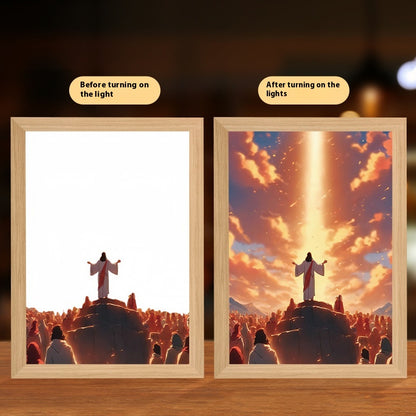 Ferron Glory Glow Art — LED Jesus Light Painting Wall Decor