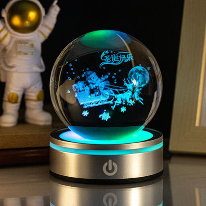 Ferron Cosmos Pro — 8cm 3D Crystal Ball Night Light with Color Base