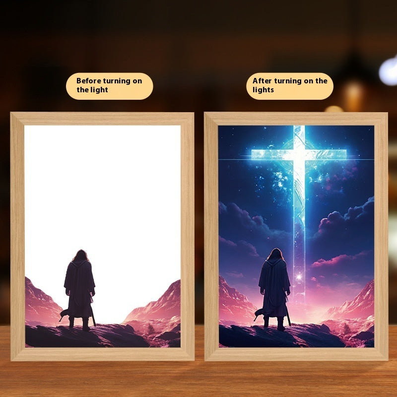 Ferron Glory Glow Art — LED Jesus Light Painting Wall Decor