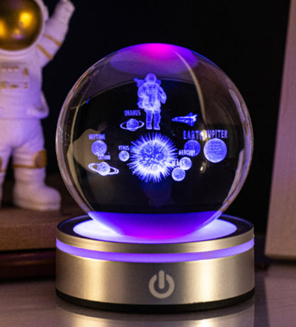 Ferron Cosmos Pro — 8cm 3D Crystal Ball Night Light with Color Base