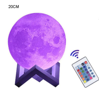 Ferron Luna — 16-Color Moon Lamp with Remote & Wood Stand