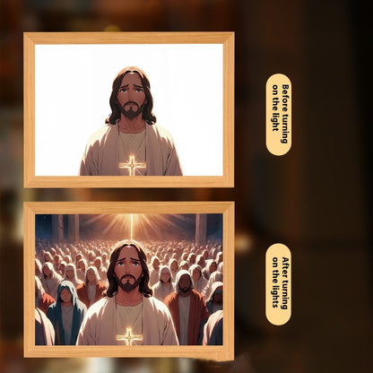 Ferron Glory Glow Art — LED Jesus Light Painting Wall Decor