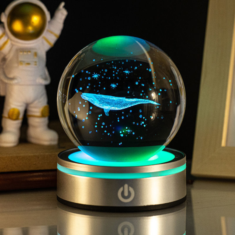 Ferron Cosmos Pro — 8cm 3D Crystal Ball Night Light with Color Base
