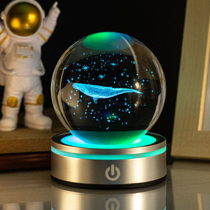 Ferron Cosmos Pro — 8cm 3D Crystal Ball Night Light with Color Base