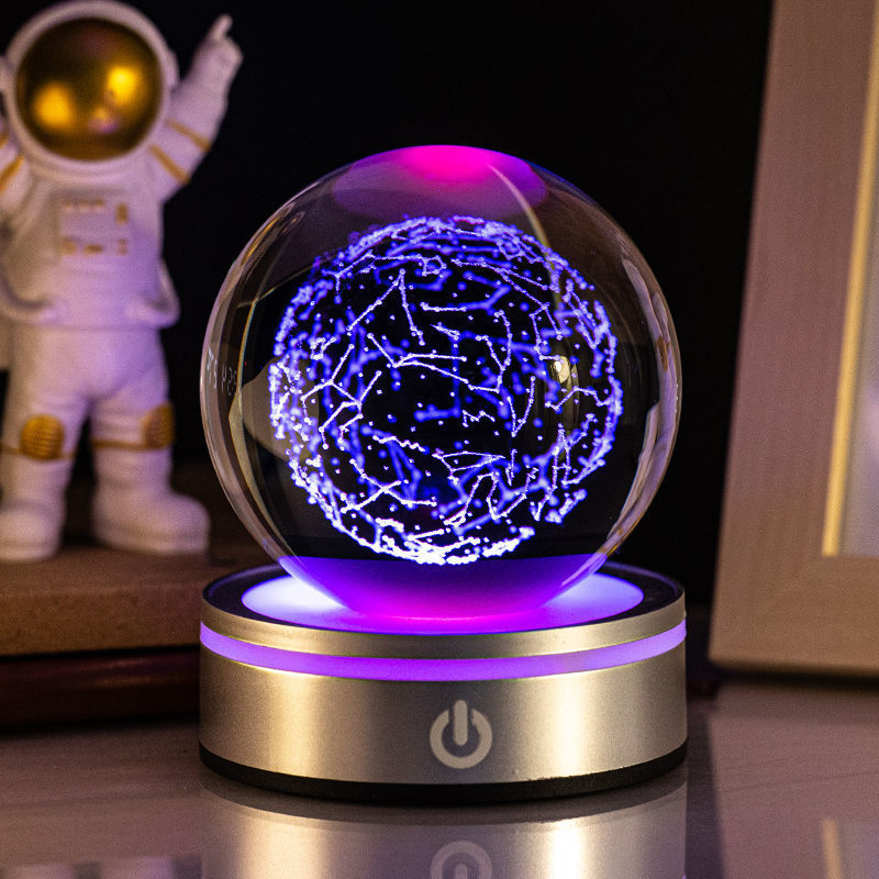 Ferron Cosmos Pro — 8cm 3D Crystal Ball Night Light with Color Base