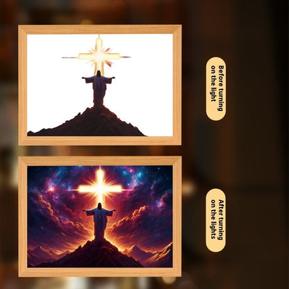 Ferron Glory Glow Art — LED Jesus Light Painting Wall Decor