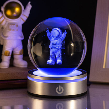 Ferron Cosmos Pro — 8cm 3D Crystal Ball Night Light with Color Base