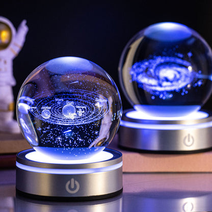 Ferron Cosmos Pro — 8cm 3D Crystal Ball Night Light with Color Base