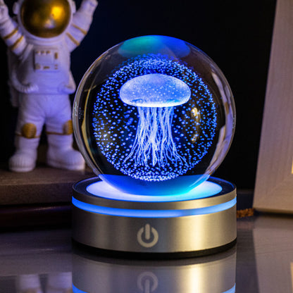 Ferron Cosmos Pro — 8cm 3D Crystal Ball Night Light with Color Base