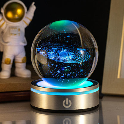 Ferron Cosmos Pro — 8cm 3D Crystal Ball Night Light with Color Base