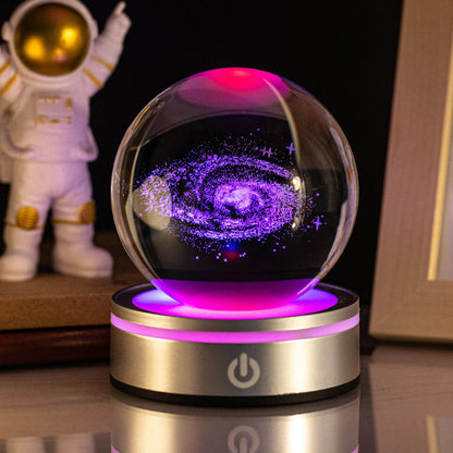 Ferron Cosmos Pro — 8cm 3D Crystal Ball Night Light with Color Base