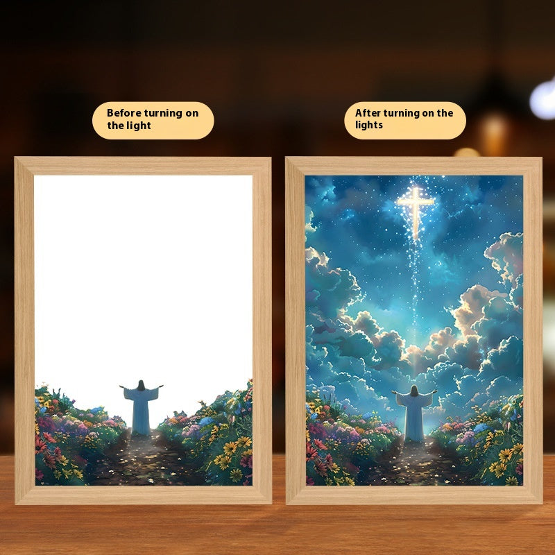 Ferron Glory Glow Art — LED Jesus Light Painting Wall Decor