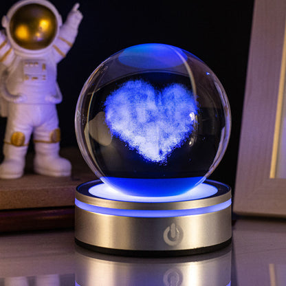 Ferron Cosmos Pro — 8cm 3D Crystal Ball Night Light with Color Base